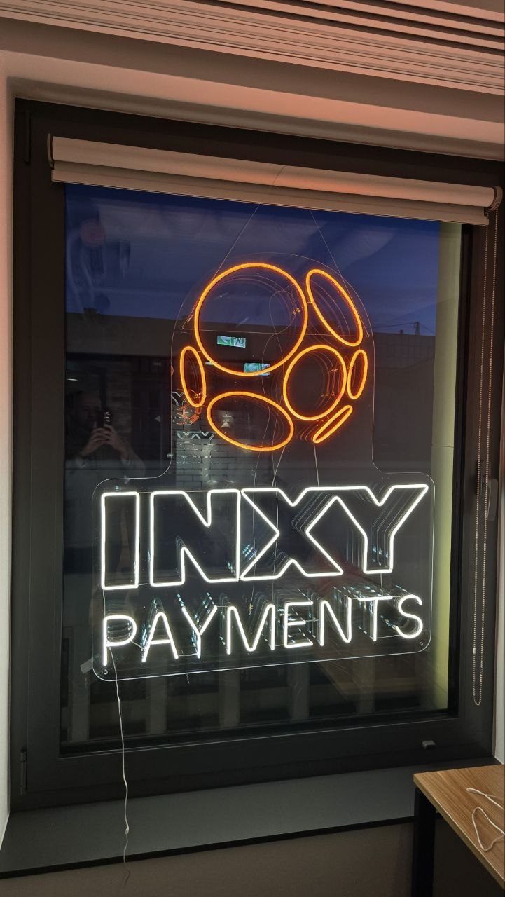 Neon LED logo Inxy Payments